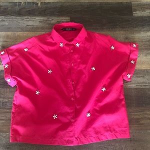 NWOT Zara cropped button down